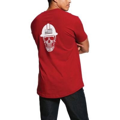 Ariat Rebar Cotton Strong - T Shirts Rood Heren - 39276-325